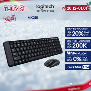  Combo chuột phím không dây Logitech MK215 - nhỏ gọn có phím số 1 đầu thu USB 