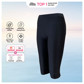  Quần bơi lẻ Nữ BIKINI PASSPORT dáng lửng có logo - màu Đen - BS1014_BL 