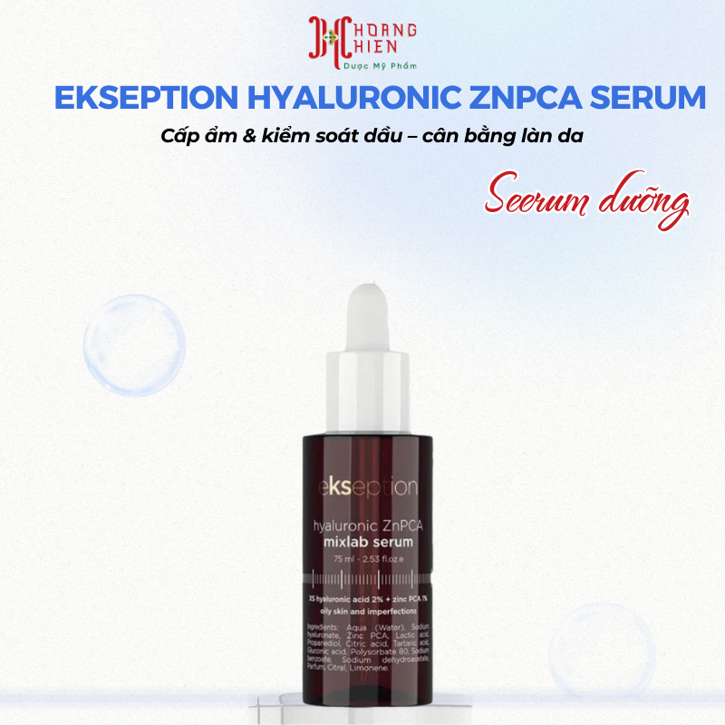 [Công Ty] Ekseption Hyaluronic ZnPCA Serum kẽm giảm mụn trứng cá, kiềm, dầu
