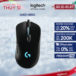 Chuột gaming có dây RGB Logitech G403 Hero - cảm biến 25k công thái học nhẹ 87g 