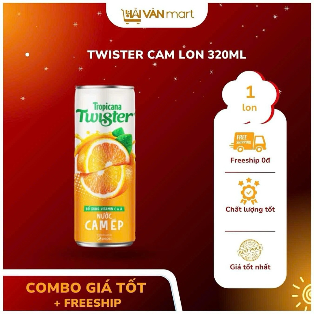 (Combo) Nước cam Twister lon 320ml
