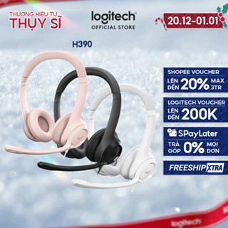  Tai nghe có dây Logitech H390 - Mic giảm ồn quai đeo chụp tai có đệm kết nối USB-A 