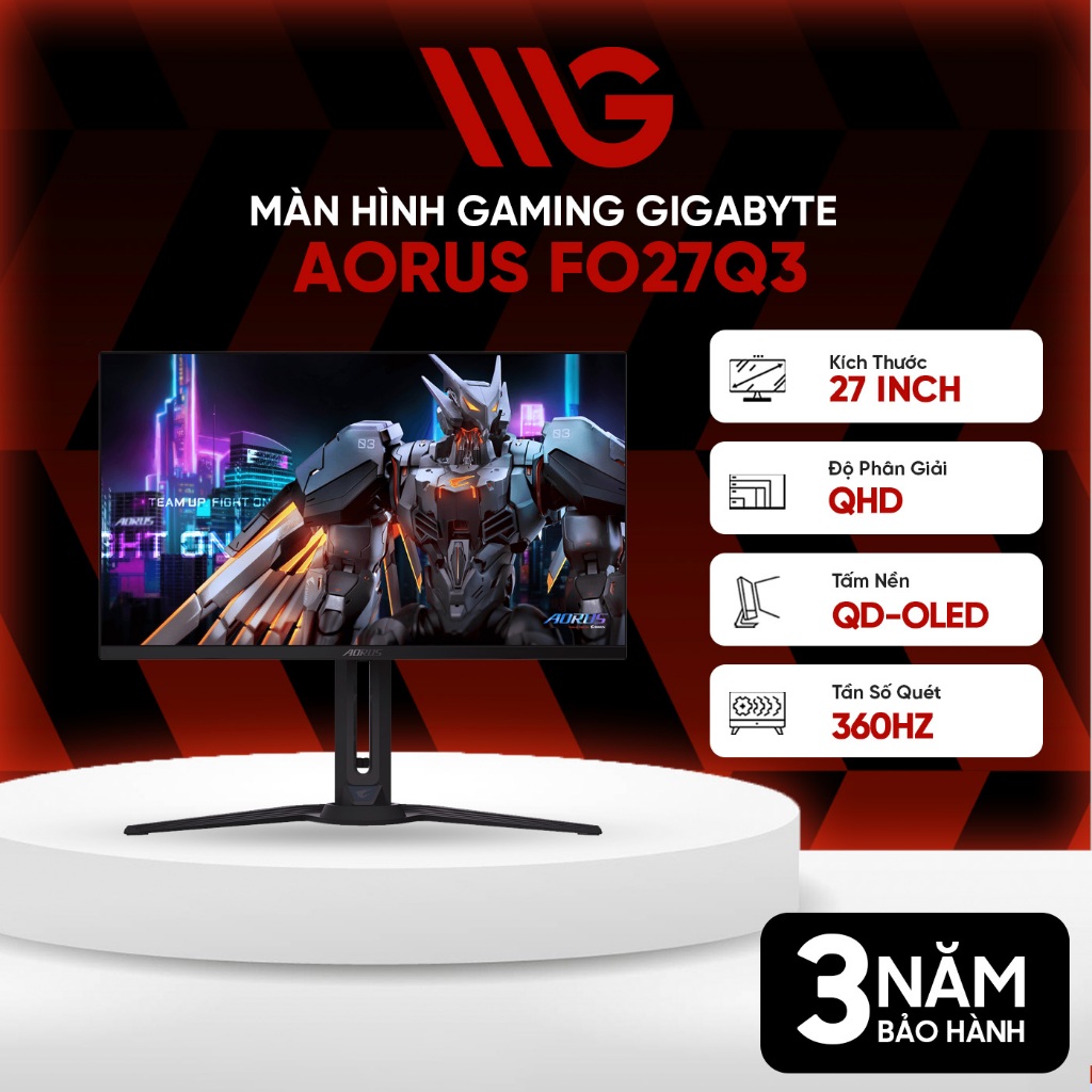 Màn hình Gaming Gigabyte AORUS FO27Q3 27 inch QHD OLED 360Hz 0.03ms - Chính hãng