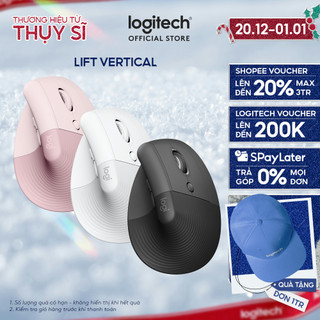  Chuột công thái học không dây Logitech Lift Vertical - Bluetooth | USB giảm ồn Win  Mac 