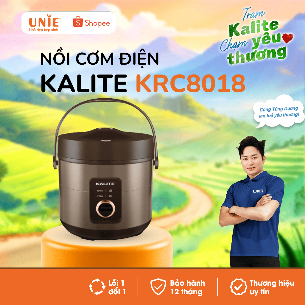 Nồi cơm điện KRC8018, Lòng nồi dạng niêu 5 lớp, đa chức năng, nấu cơm, cháo, luộc, súp, dung tích 1.