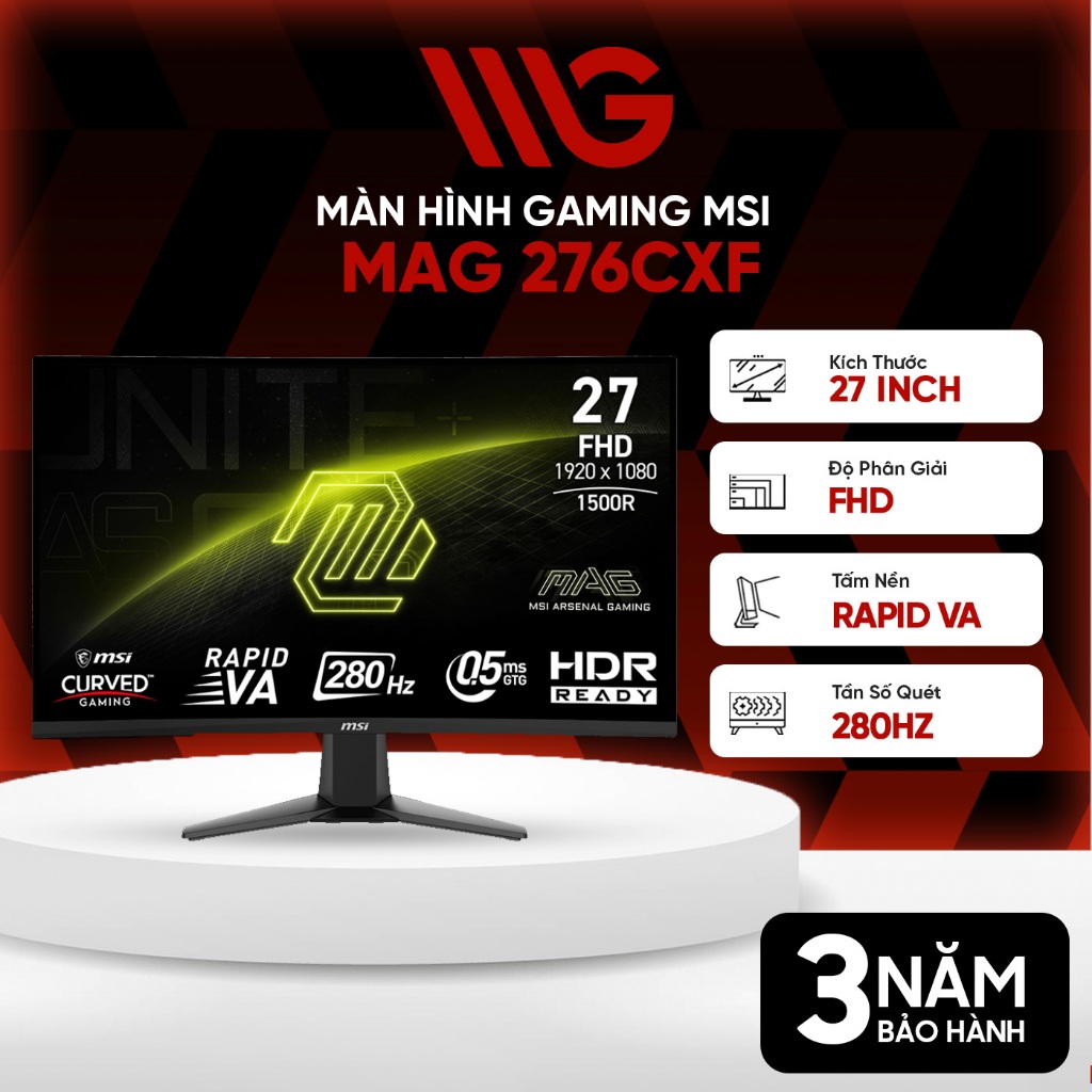 Màn Hình Cong Gaming MSI MAG 255F E20 276CF E20 276CXF 25-27 Inch FHD IPS VA 200-280Hz - Chính Hãng
