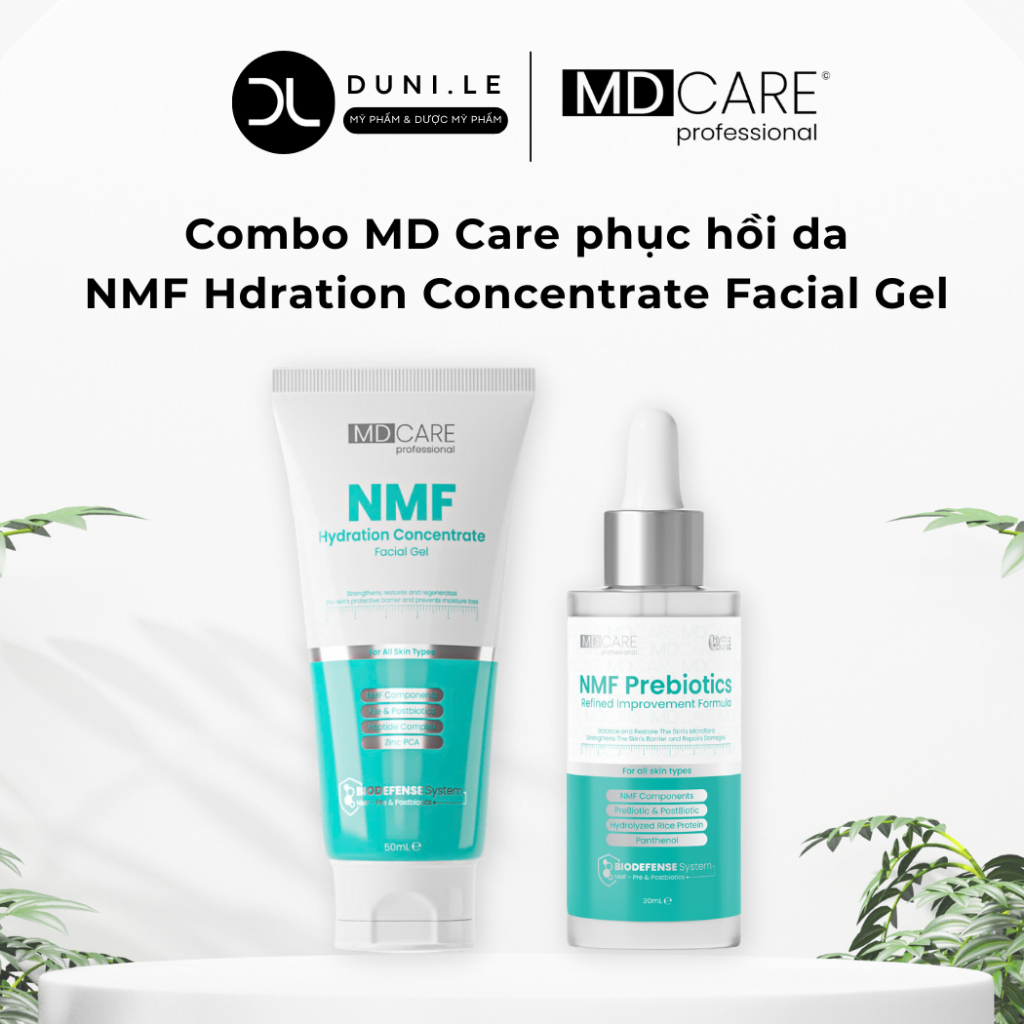 Combo NMF MD care Serum & gel phục hồi da toàn diện dành cho da dầu mụn 30ml | Duni Le Cosmetics