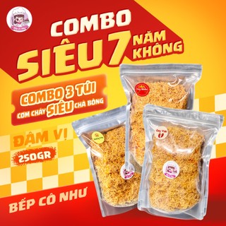  Combo Siêu 7 Năm Không Cơm Cháy Siêu Chà Bông Bếp cô Như giòn xốp đậm vị sốt - 3 túi 250g | Đồ ăn vặt Bếp Cô Như 