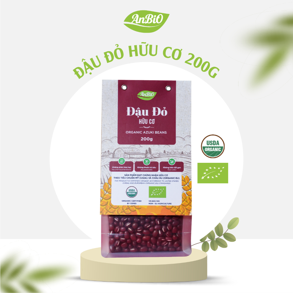 {CHÍNH HÃNG ANBIO} Đậu đỏ hữu cơ Anbio 200g - Chứng nhận hữu cơ USDA &EU