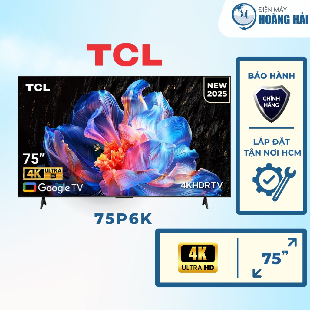75P6K | Google Tivi TCL AI 4K 75 inch 75P6K - Hàng chính hãng
