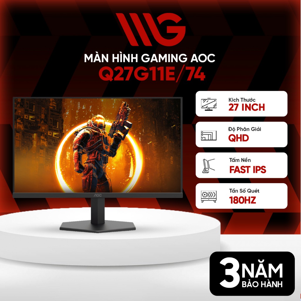 Màn Hình Gaming AOC Q27G11E 27" QHD 180Hz 0.5ms IPS Adaptive Sync - Chiến Game Cực Đỉnh