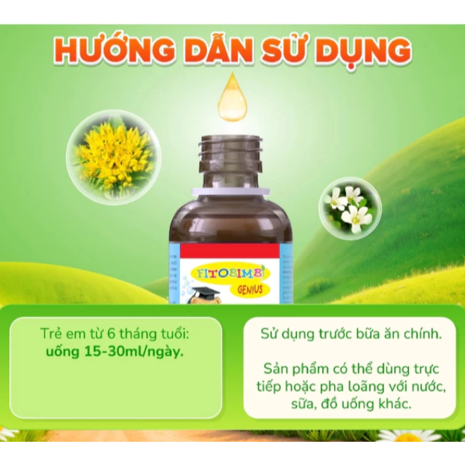 Fitobimbi Genius (Chai 200ml)-Hỗ trợ trẻ tăng cường nhận thức,ghi nhớ tốt.giúp giảm mệt mỏi.học tập,