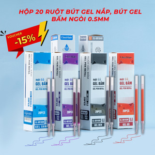   Giảm 15%  Combo 10 20 Ruột Bút Gel Ngòi Bút Gel 0.5mm CLASSMATE Mực Xanh Đen Đỏ Tím Nhanh Khô Ngòi Không Gai 