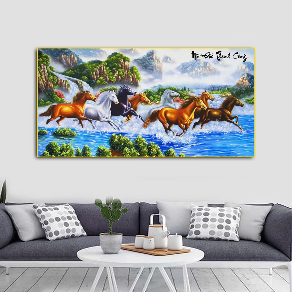 Tranh Tráng Gương Mã Đáo Thành Công Treo Tường Md001 - Decor Phòng, Phòng Khách, Quà Tặng