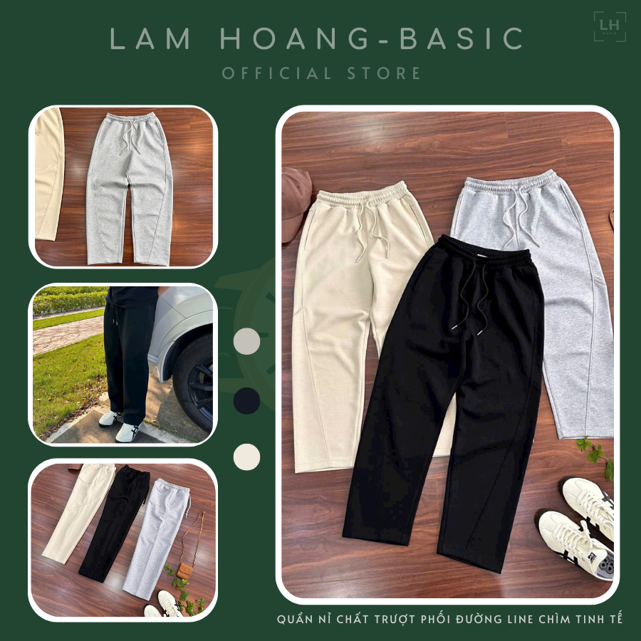 Quần Nỉ Trượt Ống Suông Phối Đường Line 8006 Chuẩn Mác NP193