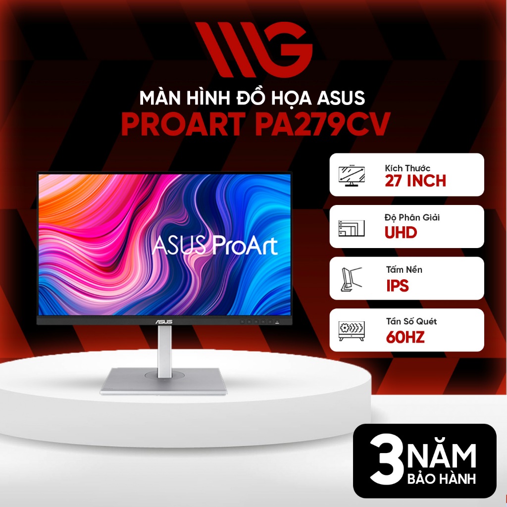 Màn Hình Đồ Họa ASUS ProArt PA279CV 27 inch 4K IPS 100% sRGB ΔE<2 USB-C 65W - Chính Hãng