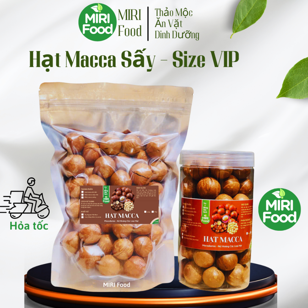 [Size VIP] 500g Hạt Macca DakLak Sấy Chín Nứt Vỏ MIRI Food, Hàng Luôn Mới Giòn Ngon