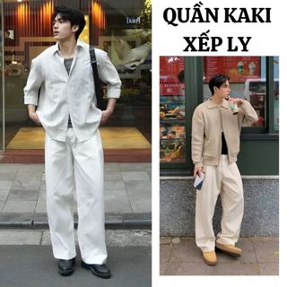  Quần KAKI Xếp Ly Cạp Cao Ống Rộng Nam Nữ Cạp Chun FABUMAN Phong Cách Hàn Quốc Trẻ Trung BIGSIZE 