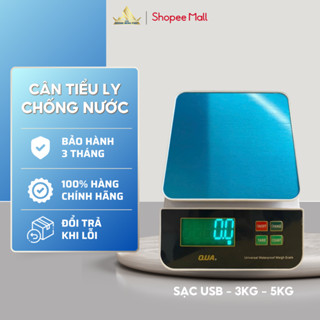  Cân Tiểu Ly Cân Điện Tử QUA 3Kg 0.1g Và 5Kg 1g Độ Chính Xác Cao - Chống Nước - Sạc USB 