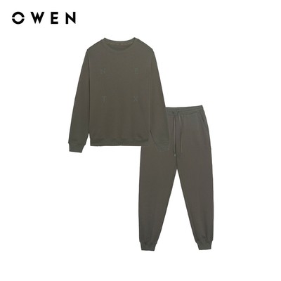 Owen - Bộ thể thao Regular Fit BTT256169 màu Rêu chất liệu CVC Spandex