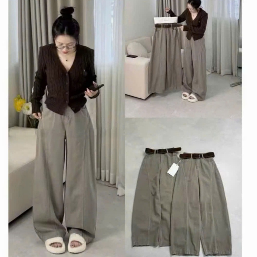 Quần bò ống rộng nữ cạp cao quần jeans ống rộng lưng cao, vải bò 2024 | BigBuy360 - bigbuy360.vn
