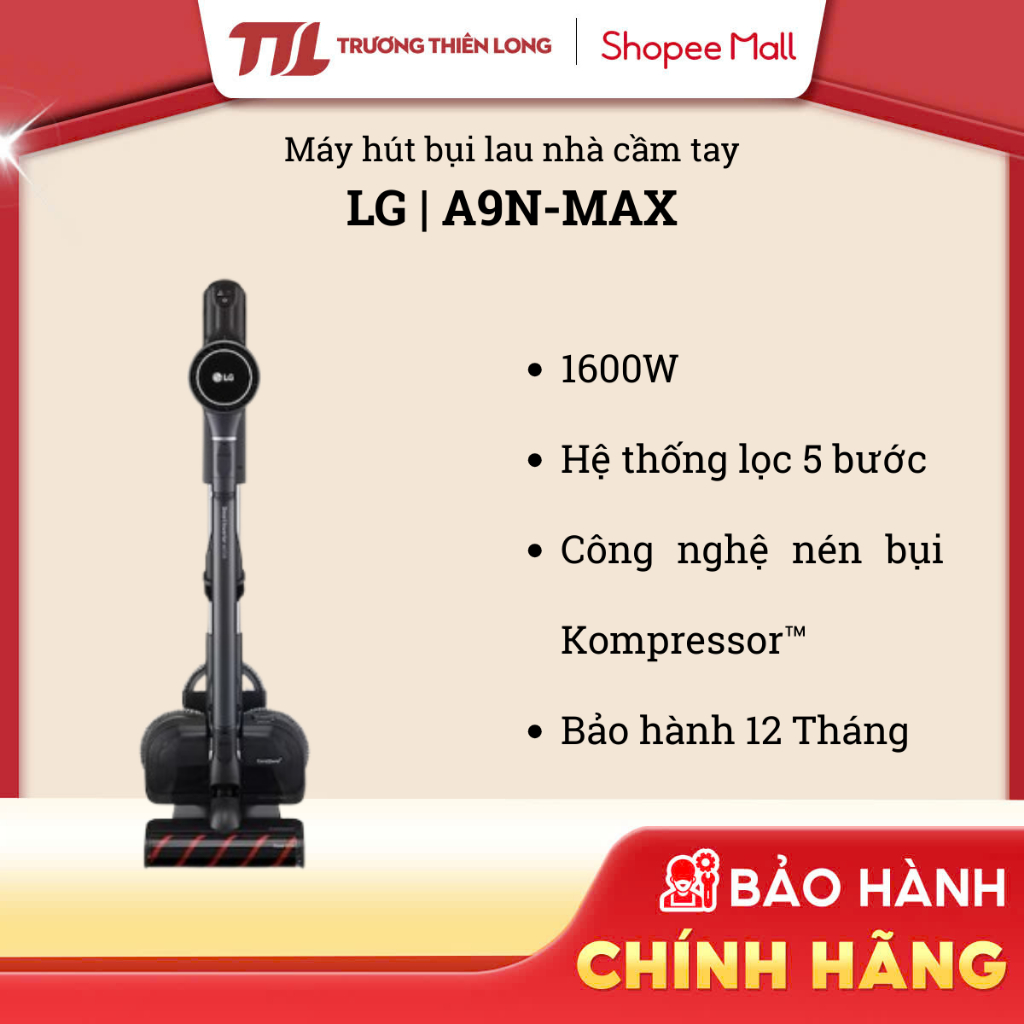 A9N-MAX - Máy Hút Bụi Lau Nhà Cầm Tay LG Kèm 4 Đầu Hút Đa Năng A9N-MAX [TOÀN QUỐC]