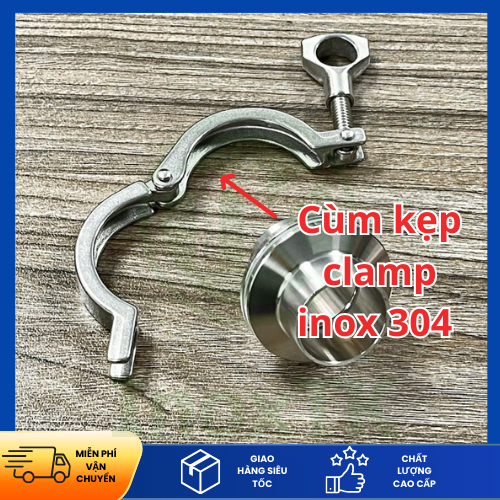 Cùm kẹp clamp 2 khúc inox 304 – Clamp 2 Mảnh – Đai Kẹp Clamp – Phụ kiện ống inox vi sinh
