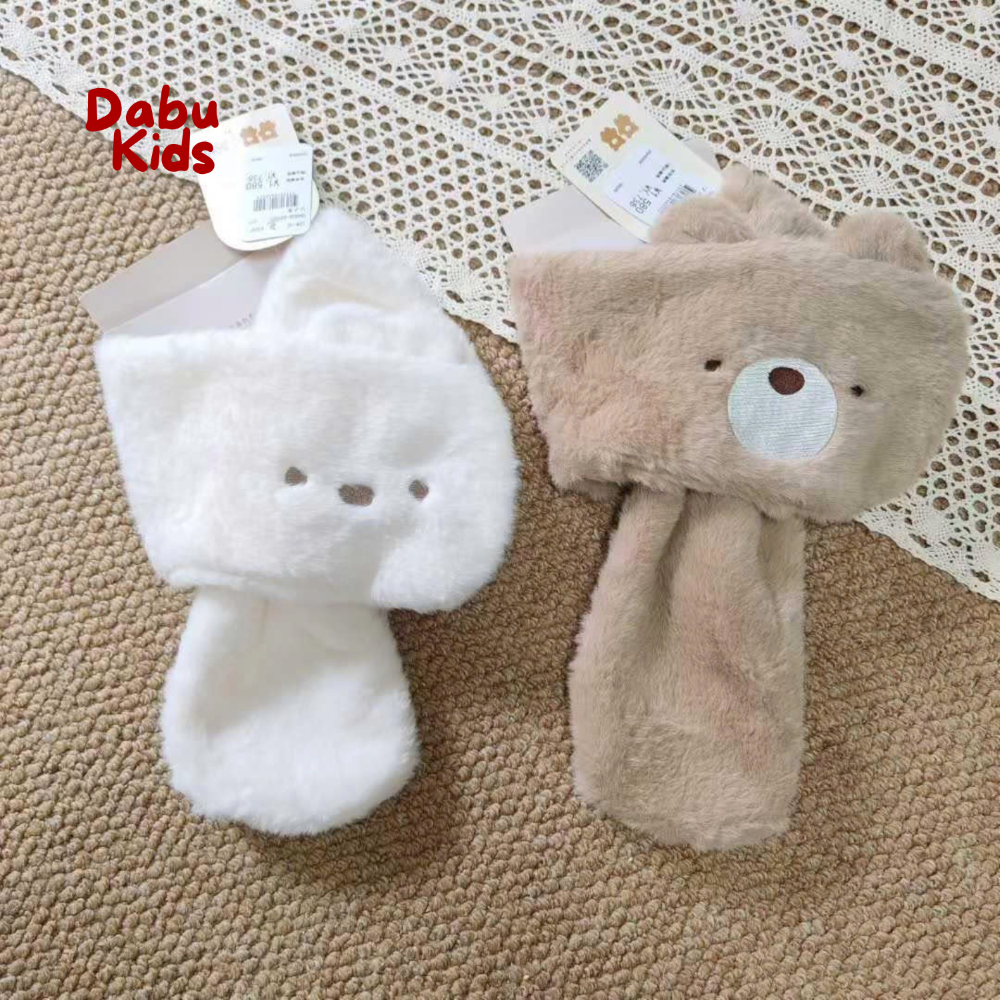 Khăn quàng cổ gấu Miffi DABU KIDS, khăn lông quàng cổ cho bé thu đông