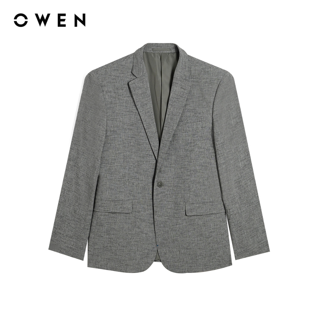 Owen - Áo blazer Slim Fit BLS256125 màu Xám đậm chất liệu Namu