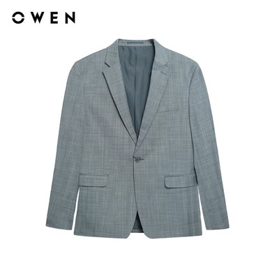 Owen - Áo blazer Slim Fit BLS256116 màu Xám đậm chất liệu TR Spandex