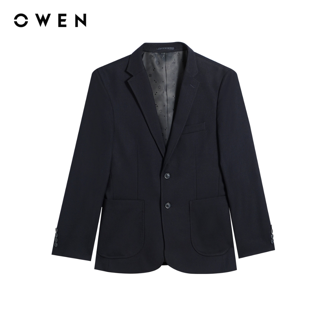 Owen - Áo blazer Regular Fit BLR256129 màu Xanh tím than chất liệu TR Spandex