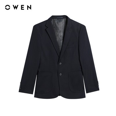 Owen - Áo blazer Regular Fit BLR256129 màu Xanh tím than chất liệu TR Spandex