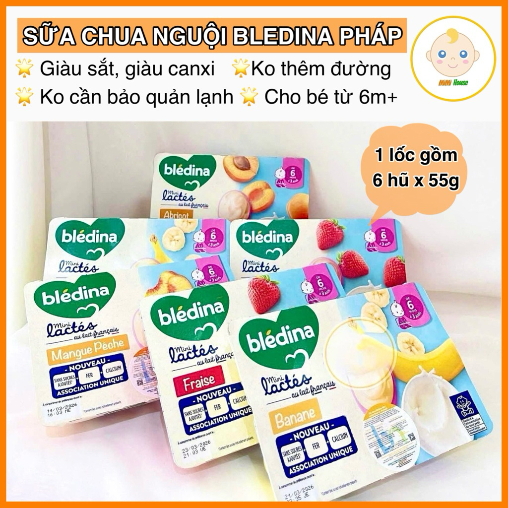 [DATE 6-7/2026] Sữa chua nguội Bledina Pháp cho bé ăn dặm từ 6 tháng.