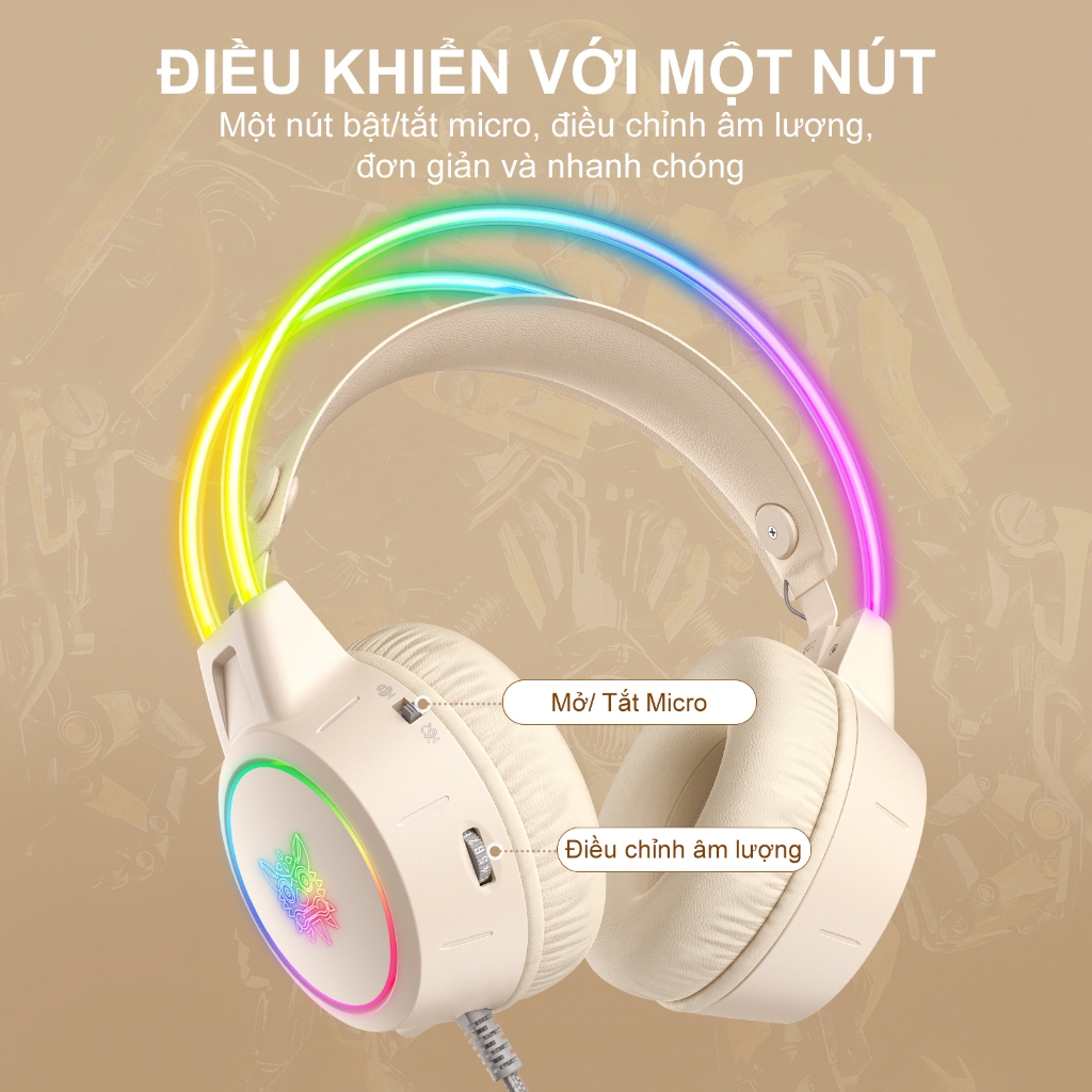 Tai nghe Chụp tai Chơi game âm thanh nổi ONIKUMA X15 tai Mèo Màu Hồng Trắng, Có Micrô/ Đèn RGB, cho PC/ Máy tính/ Laptop | BigBuy360 - bigbuy360.vn