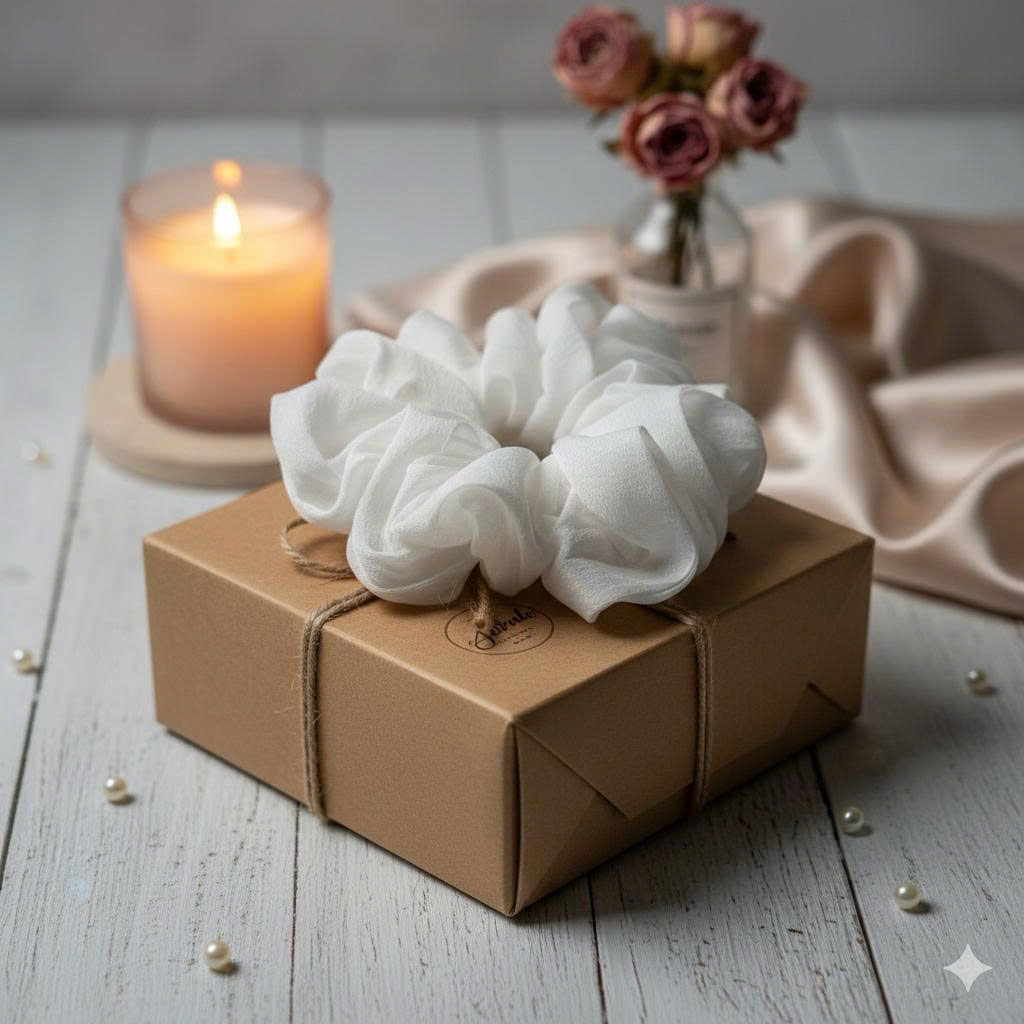 (SIÊU PHỒNG 15CM) Cột Tóc Scrunchies Vải Phồng To Nhiều Màu as