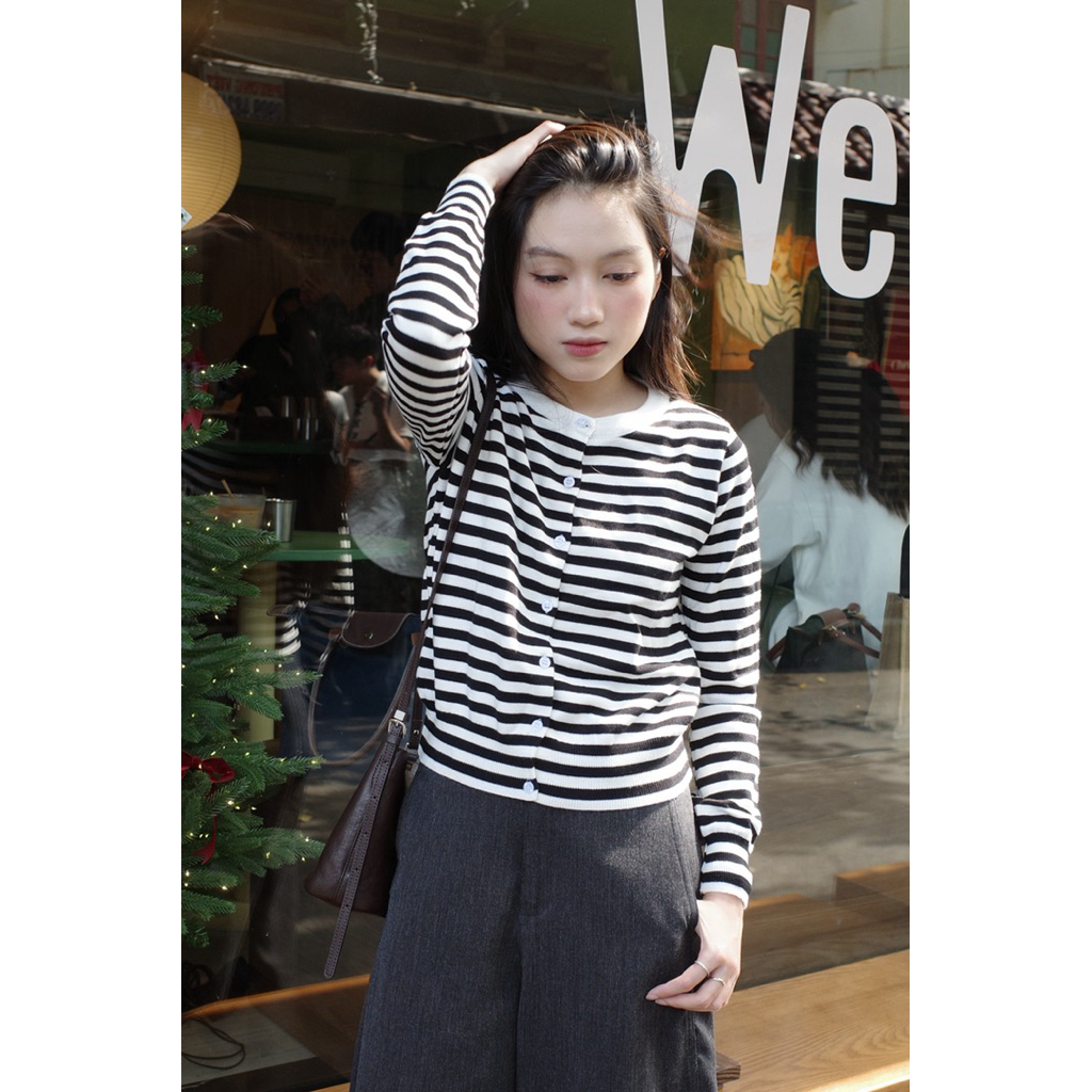 Áo khoác len sọc nữ, phong cách minimal chic - Monstier Aggie Cardigan 👩🏻‍🌾🐰🦊🫶🏻😚