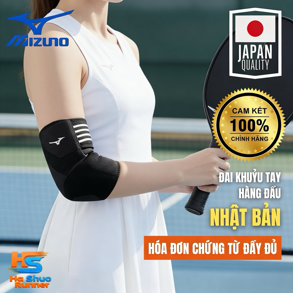 Đai Bảo Vệ Khuỷu Tay Mizuno, Chống Căng Cơ, Hạn Chế Chấn Thương, Thoải Mái Vận Động - Pickleball, Tennis & Thể Thao