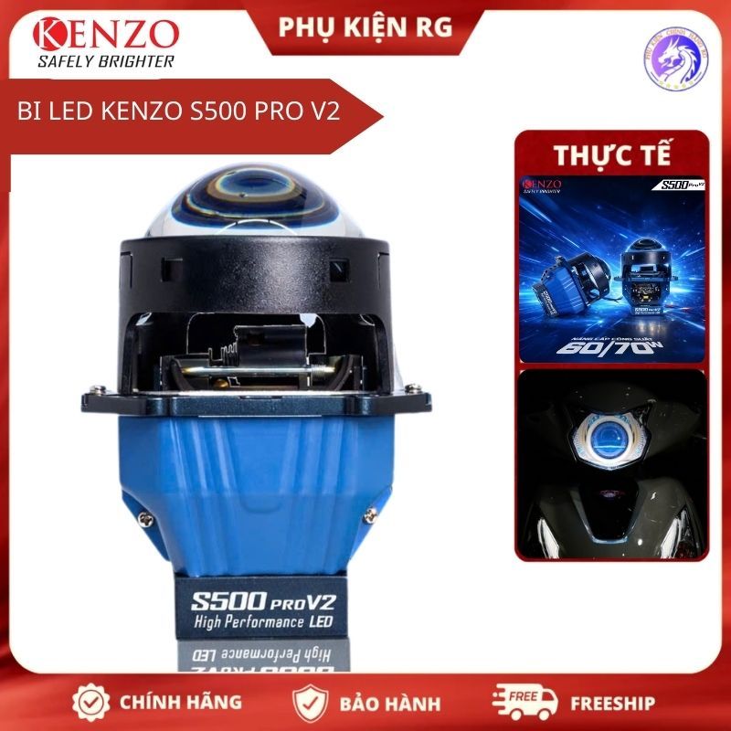 Đèn Pha Led Bi Cầu Kenzo S500 PRO V2, Bi Cầu 3.0 Gắn Oto Xe Máy Mẫu Mới 2024 Siêu Sáng Hiệu Suất Cao