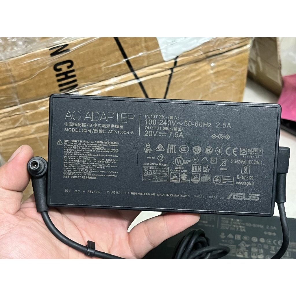 bán sạc laptop asus gaming TUF 150W ( 20V - 7.5A ) , hàng cũ zin bóc máy chính hãng