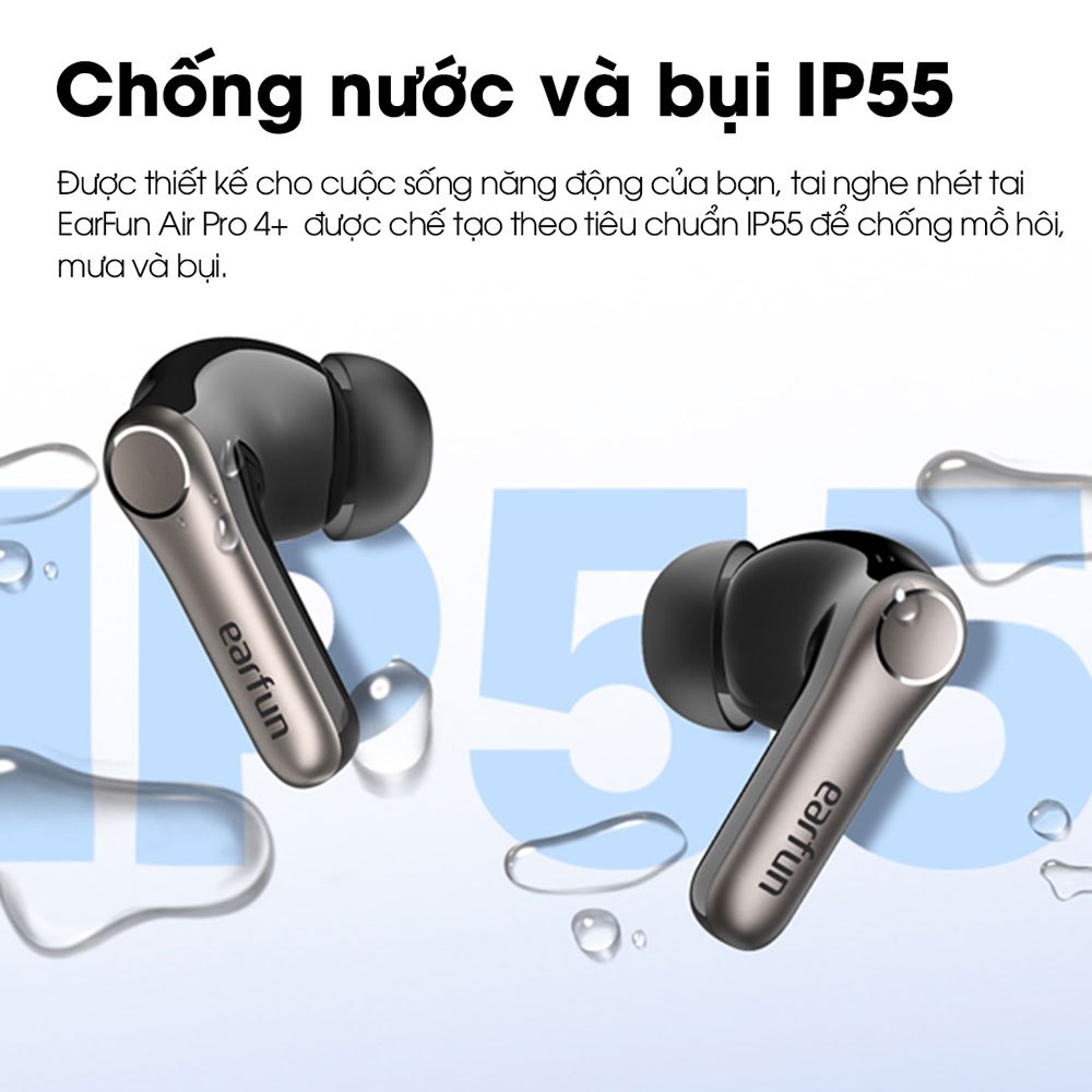 Tai Nghe Bluetooth Earfun Air Pro 4+ Plus - Chống Ồn ANC 50dB, Hi-Res Audio, LDAC, Pin 52H, Bluetooth 5.4, aptX - Bảo Hà | BigBuy360 - bigbuy360.vn
