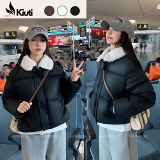  Áo Phao Nữ Cổ Lông Vải Da Hàng Quảng Châu KIUTI áo khoác phao nữ mùa đông ấm mẫu mới Áo phao nữ đẹp 