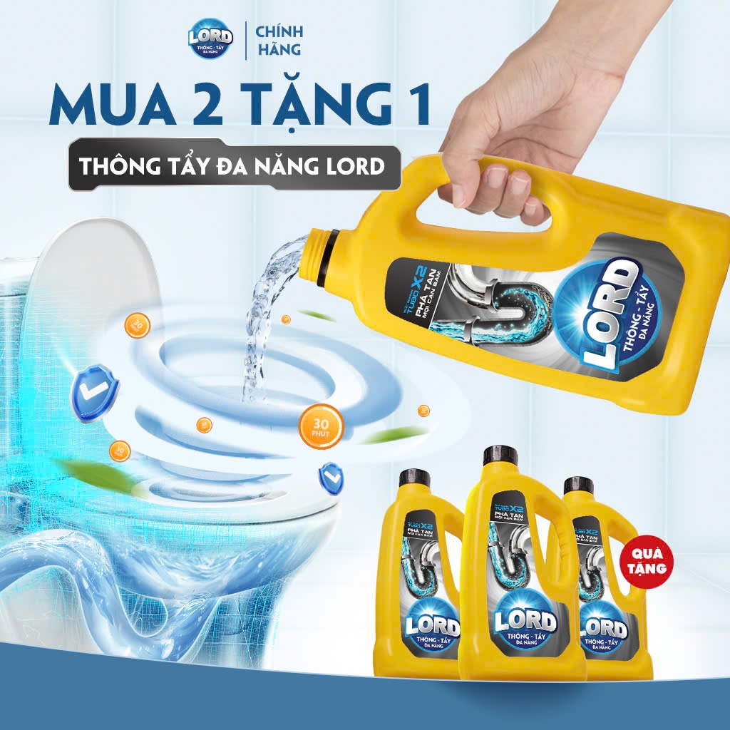 Gel Thông Tắc Cống Đường Ống Bồn Rửa Bồn Cầu Chậu Rửa Mặt Cực Mạnh LORD - Tẩy Rửa  Đa Năng 1KG