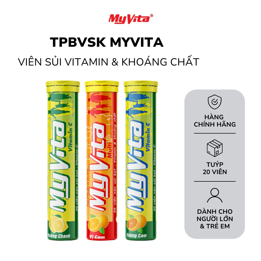 Viên sủi TPBVSK MyVita, tuýp 20 viên