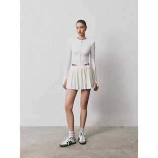   Áo Croptop Khóa Kéo Chân Váy Tennis Dập Ly Phong Cách Sporty Cá Tính - HADLIE SET - Y1KW250802 + Y6CW250801 