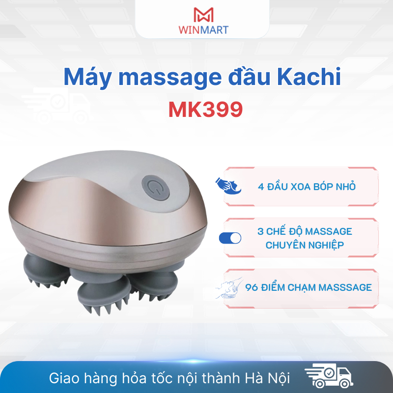 Máy Massage Đầu Không Dây Kachi MK399 - 3 Chế Độ Massage - Giảm Đau Đầu - Nhỏ Gọn