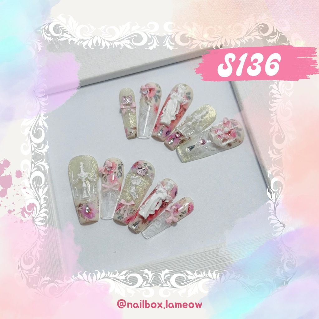 [Có sẵn] Nailbox Goddess Bloom – Nữ Thần Hoa Hồng Ánh Vàng S136 - Nailbox La Meow