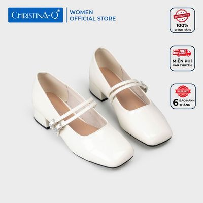 Giày Nữ Cao Gót Bít Mũi Vuông CHRISTINA-Q GBV171I