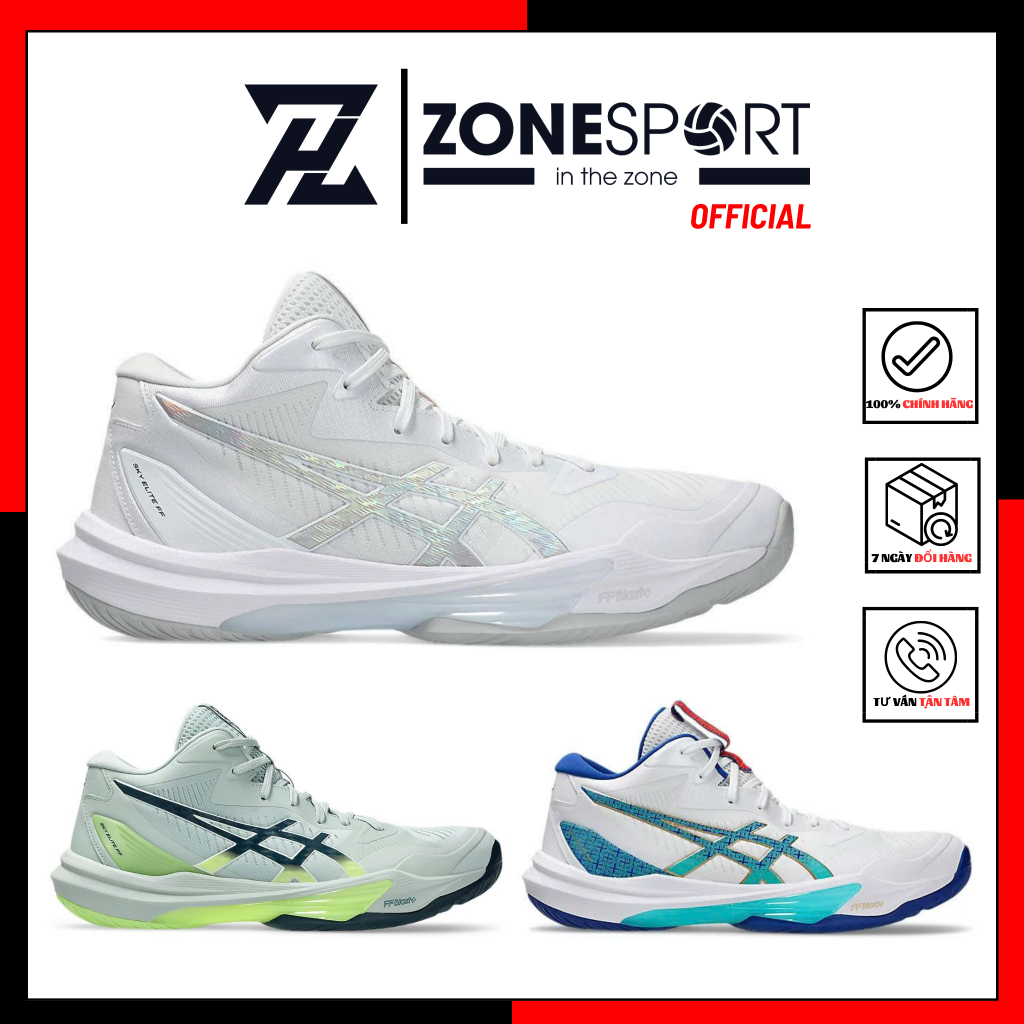Giày Asics Sky Elite FF MT 3 & FF 3 - Giày Chuyên Bóng Chuyền Cổ Cao Đế Đệm Êm Ái Hỗ Trợ Bật Nhảy