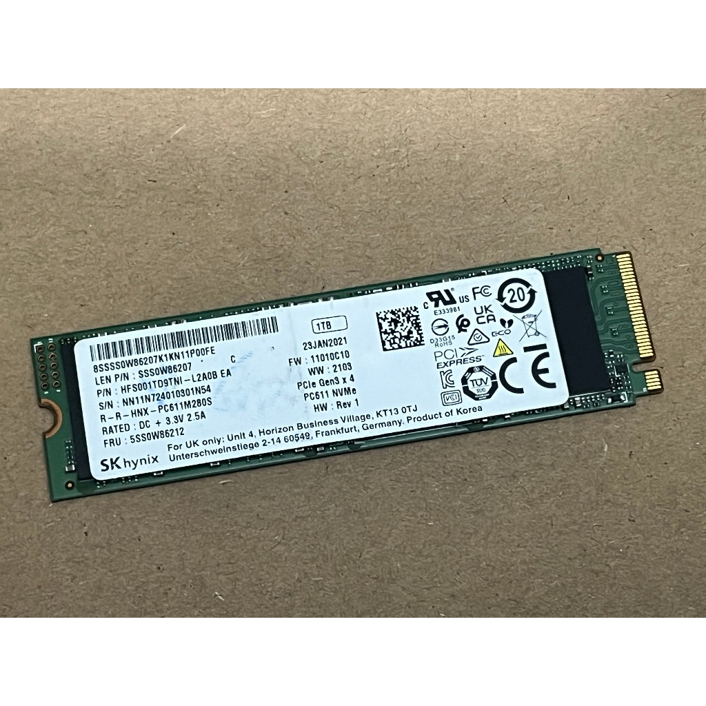 Ổ Cứng SSD SK Hynix PC611 NVMe 1TB 1000GB PCIe Gen3 x4 ( SK 100% ) hàng zin theo máy chính hãng
