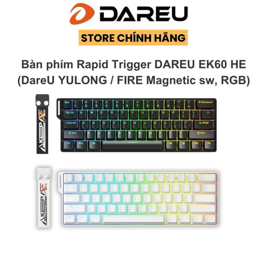 Bàn Phím Rapid Trigger DAREU EK60 HE (DareU YULONG / FIRE Magnetic Switch, RGB)( like new ) full box